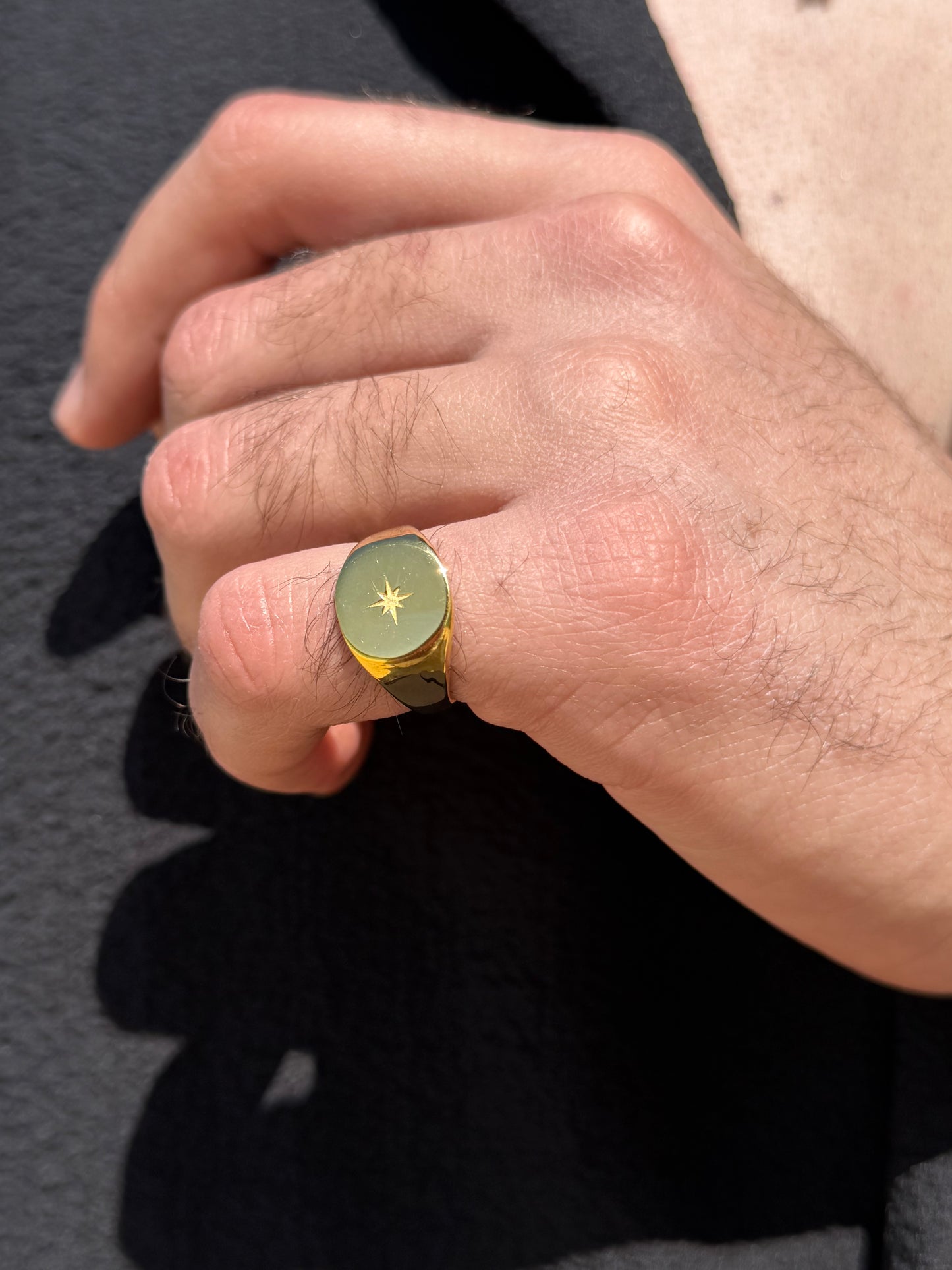 Star Drop Ring in Sterling Silver 925s-Fine Gold Plated