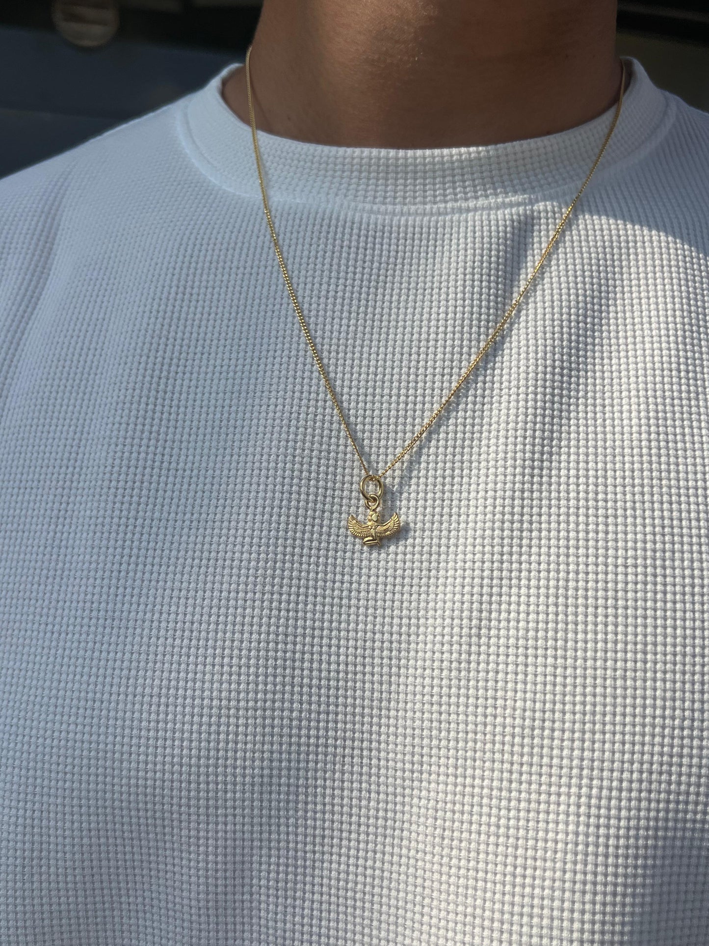 Premium- Horus Necklace in Sterling Silver 925s- Real 21K Gold Plated