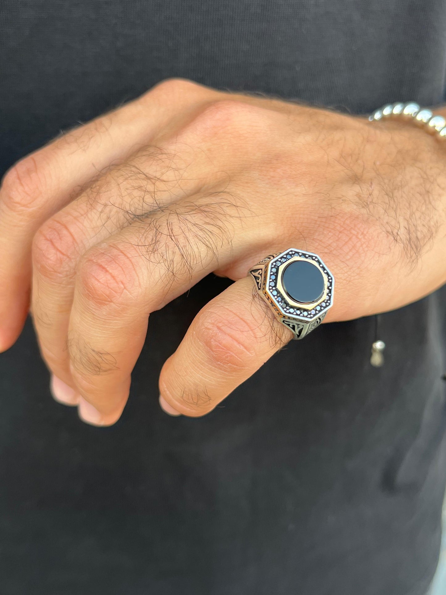 Black Sultan Ring -for Men's Sterling Silver 925s