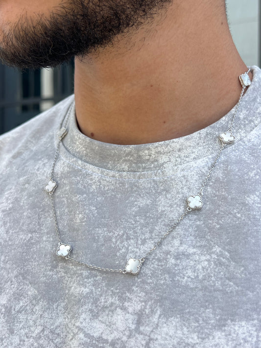 White 10 Van cleef Necklace for Men's Sterling Silver 925s