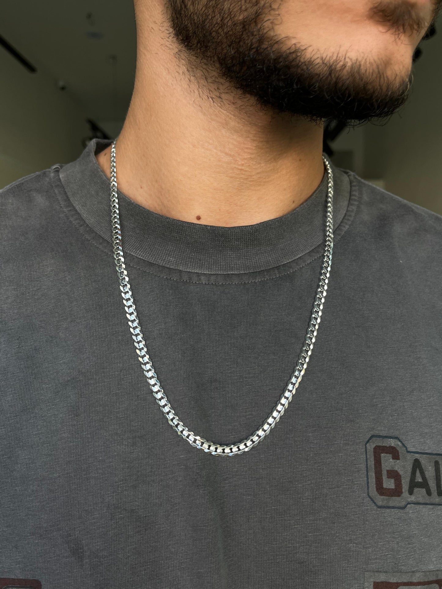Grommet cuts Chains for Men's Sterling Silver 925s- 3 Sizes-