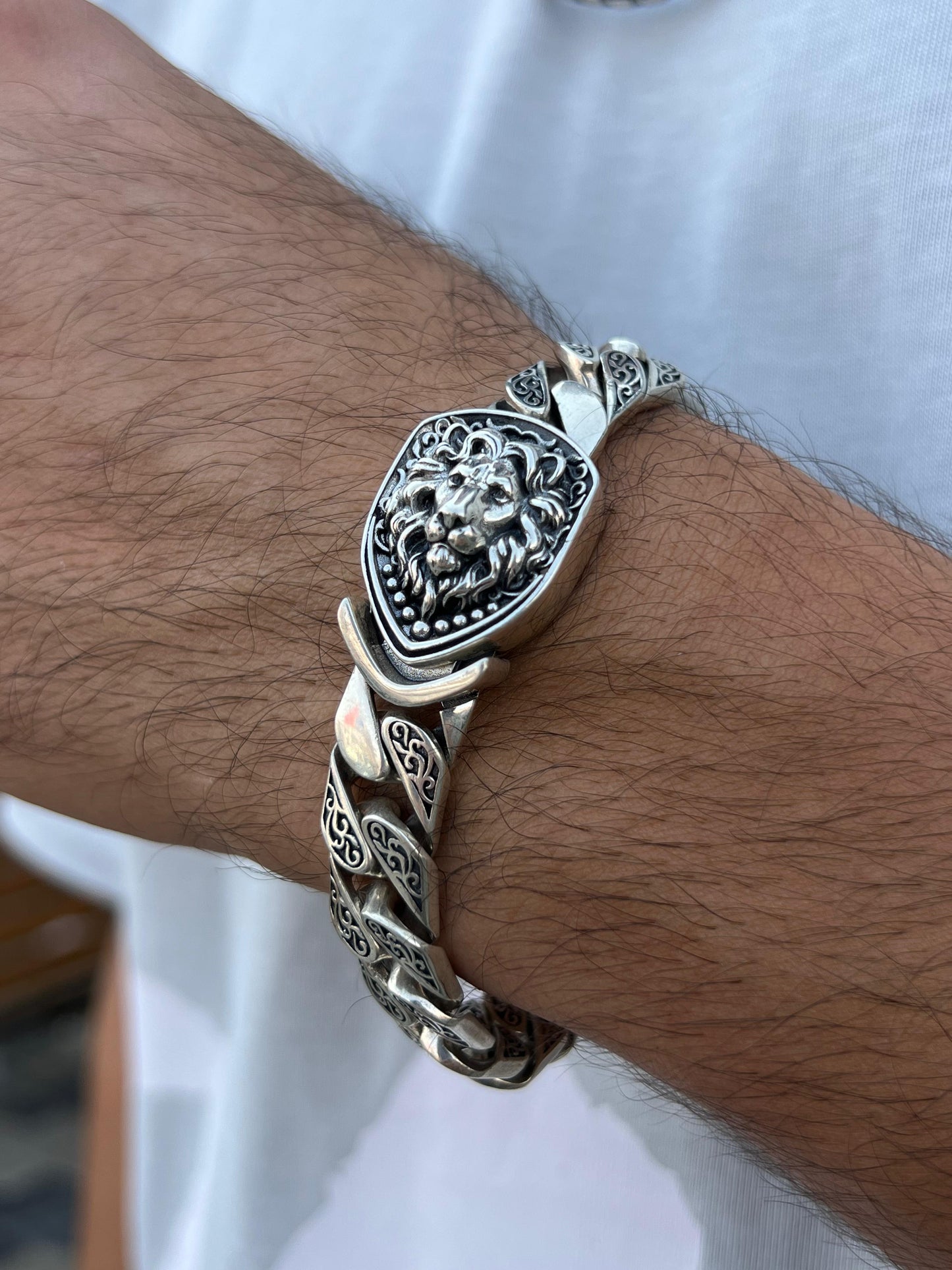 Lion Beast Bracelet for Men's Sterling Silver 925s
