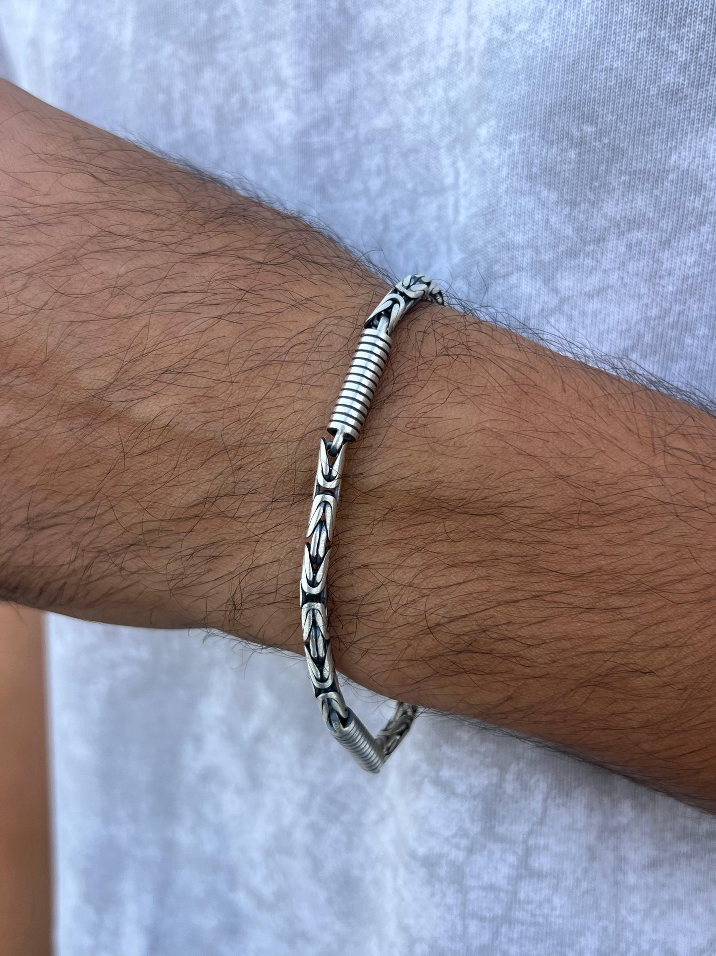 Twist ✖️Rounded king Bracelet for Men's Sterling Silver 925s-20,5cm
