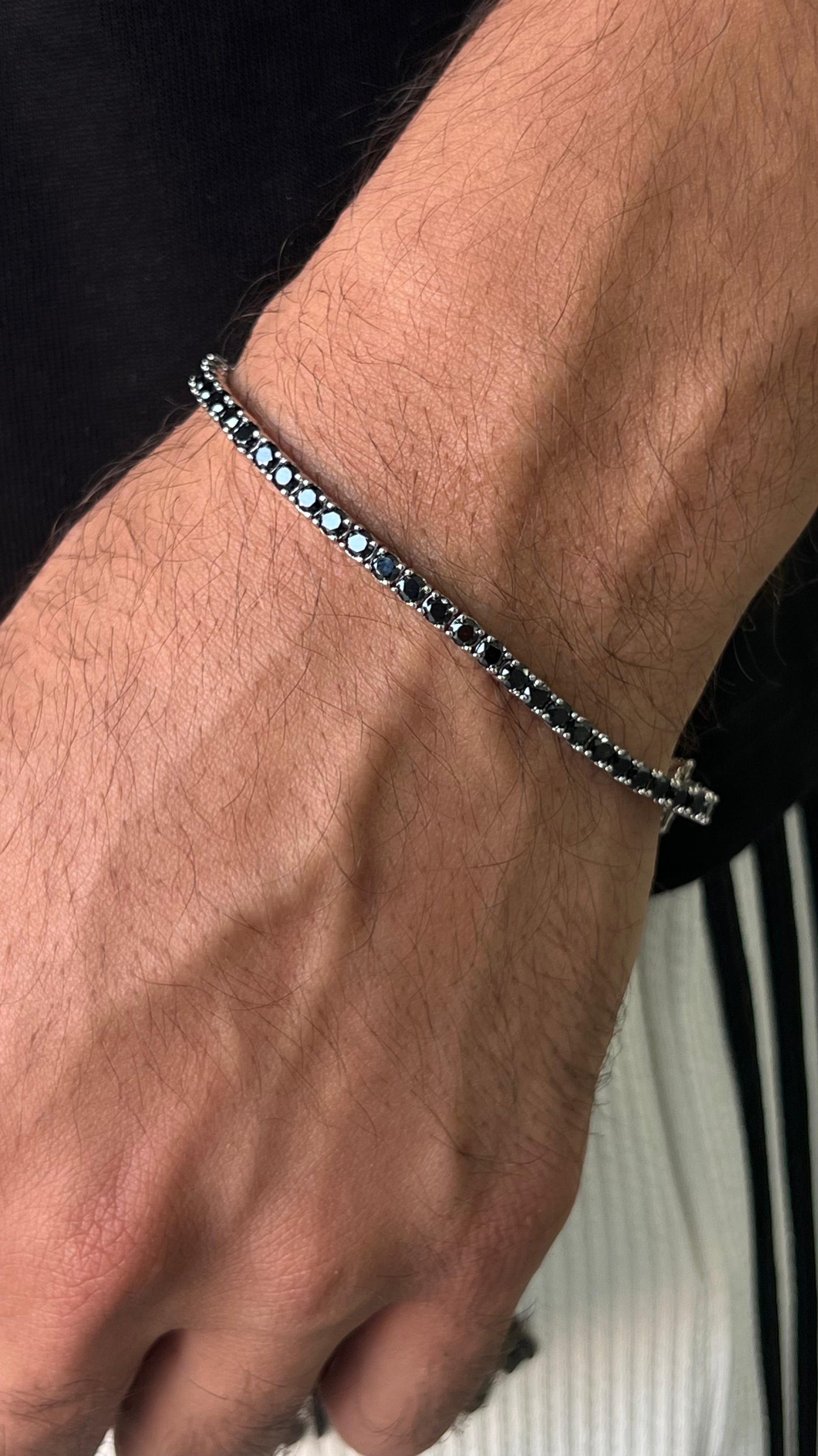 Thick Tennis Bracelet – Box Lock - Sterling Silver 925s