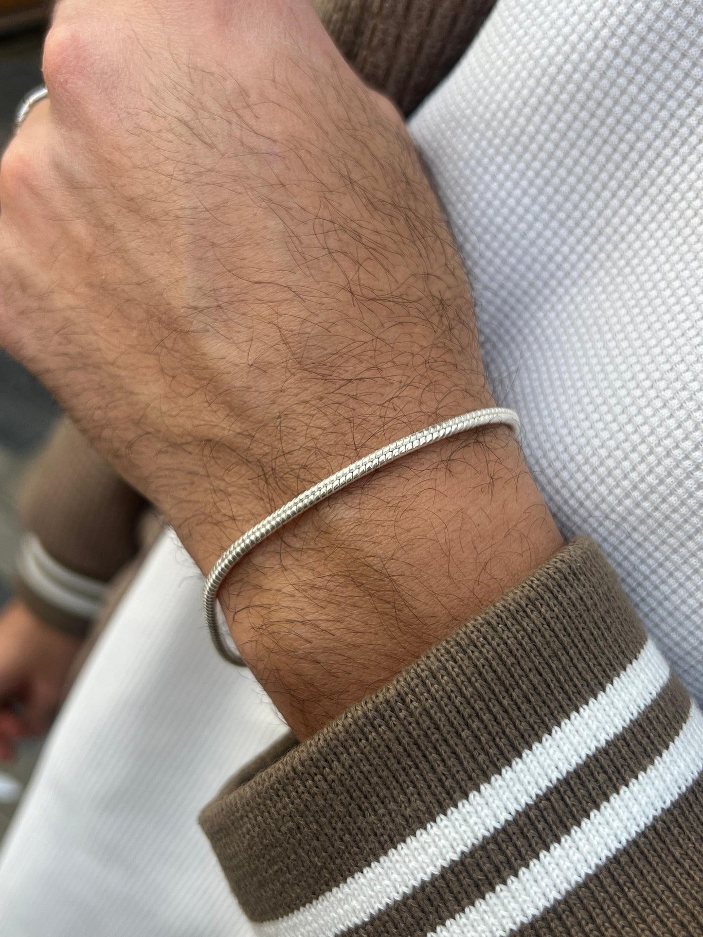 Rattail Bracelet for Men's Sterling Silver 925s (20.5cm-3mm)