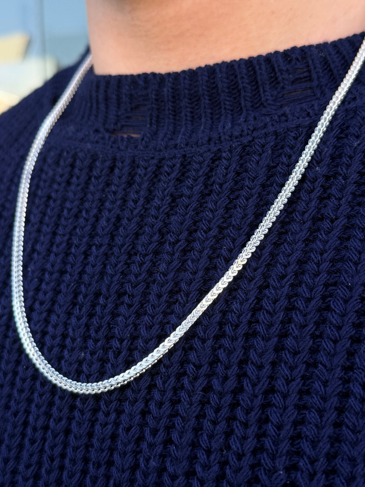 White Arrow -Gro Necklace for Men's Sterling Silver 925s(60cm-3.5mm)