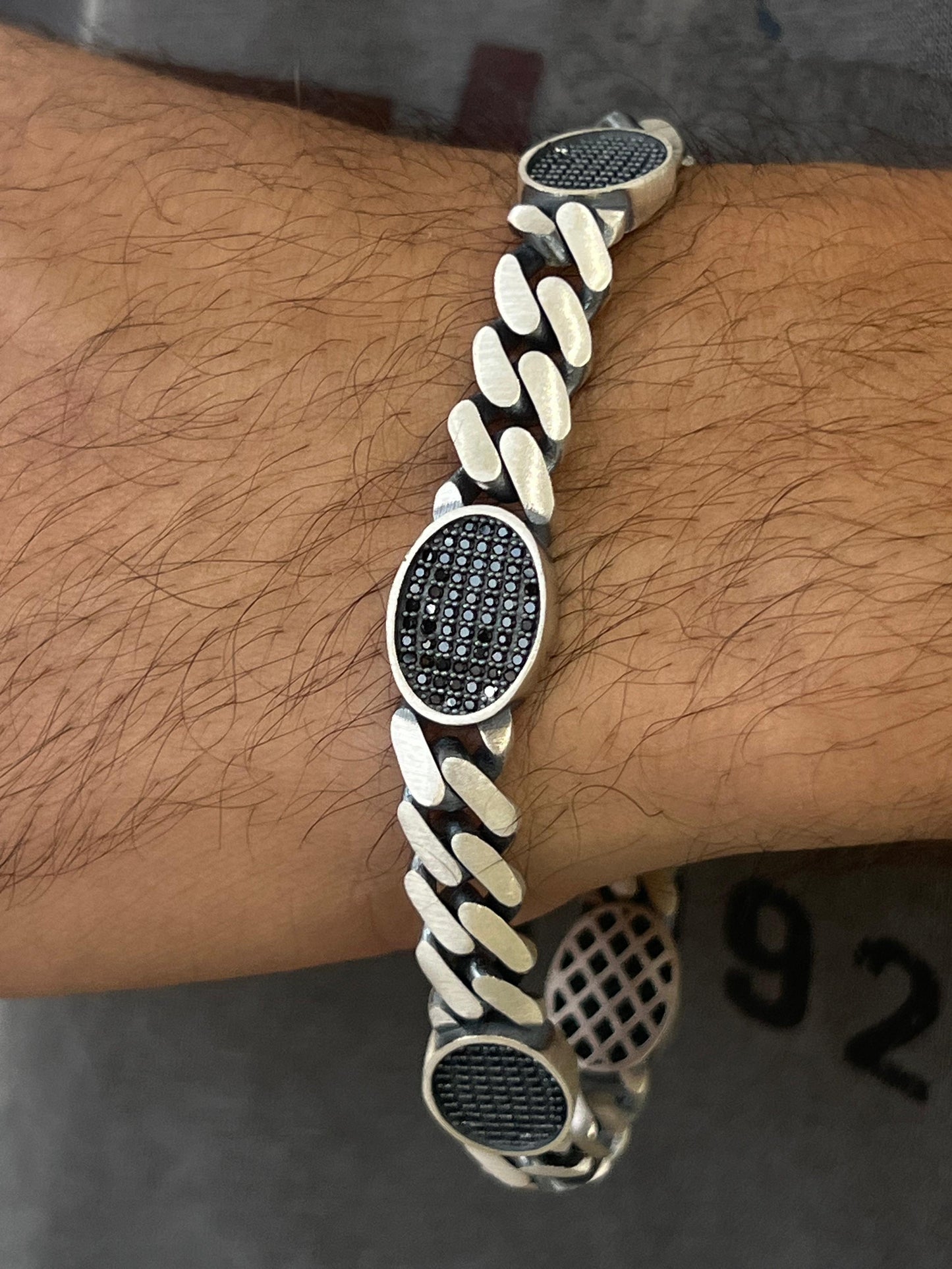 Shadow Knight-S925 Sterling Silver Bracelet for men-22cm