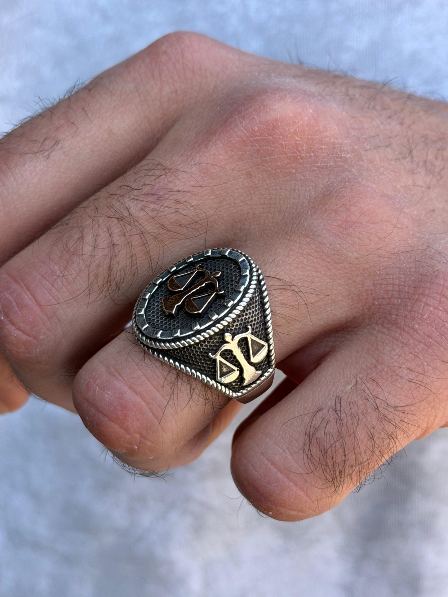 Scale Justice Ring -for Men's Sterling Silver 925s