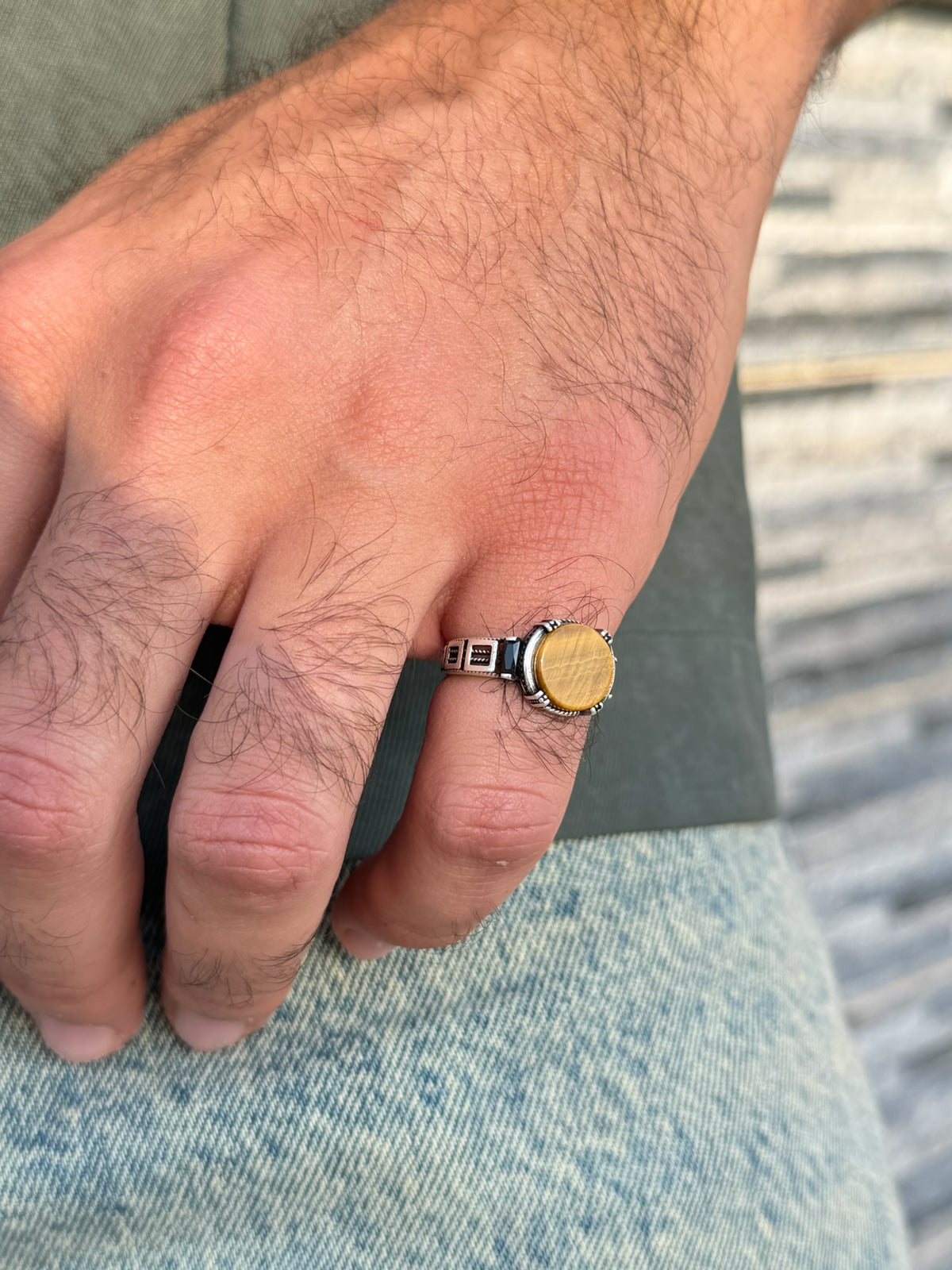 Tigereye stone Ring in Sterling Silver 925s