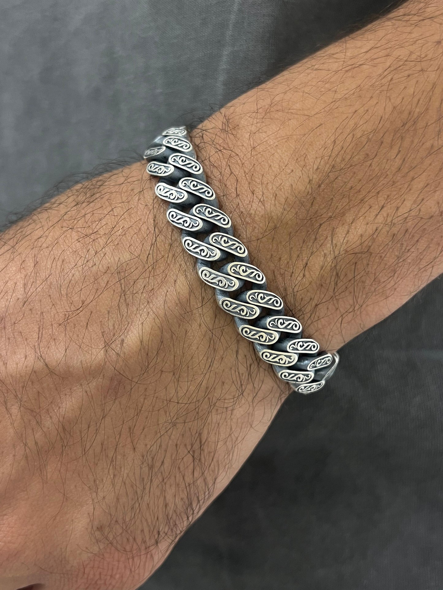 Storm Shadow Bracelet for Men's Sterling Silver 925s-19cm