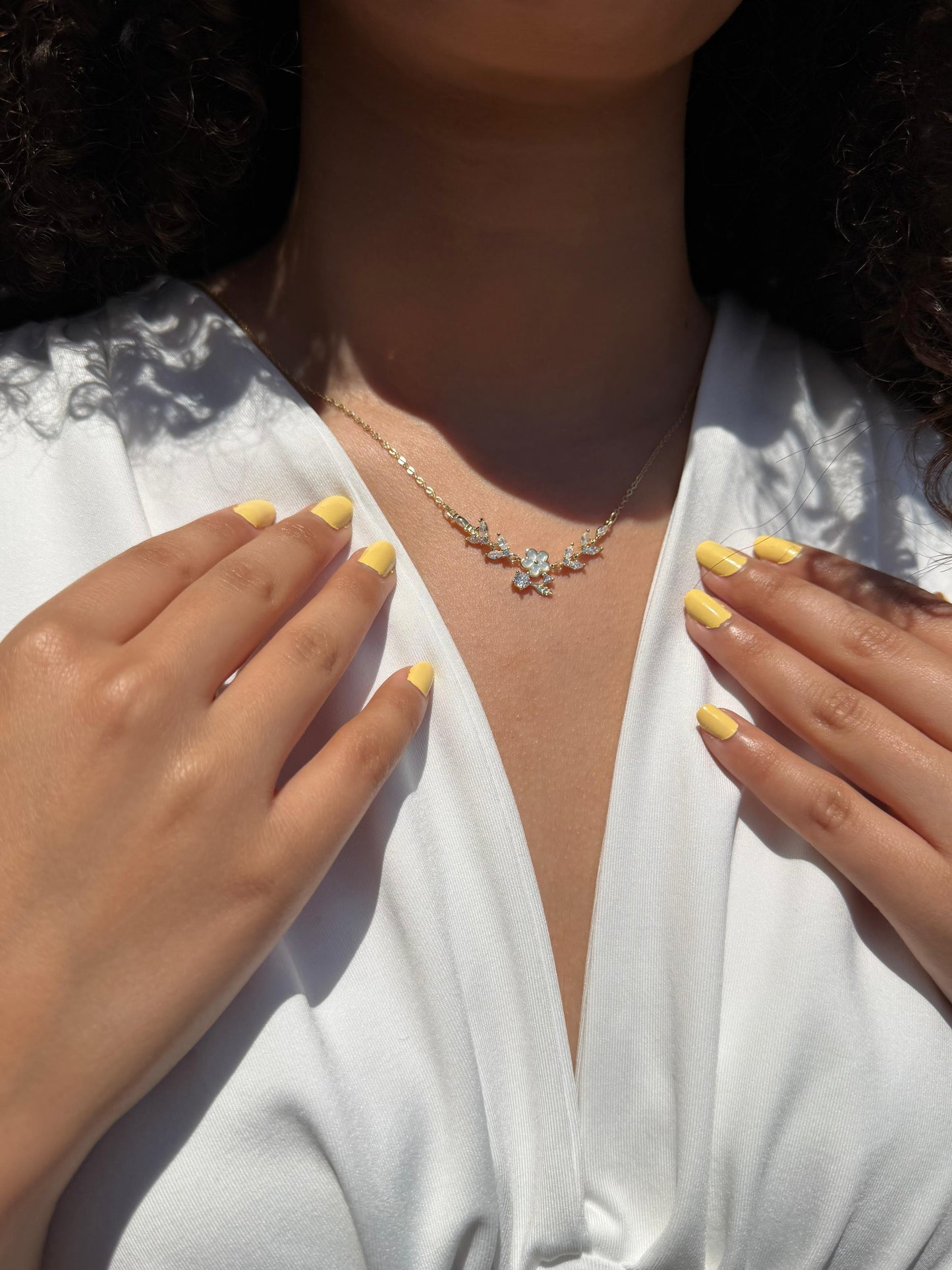 Gold Plated Floral Symphony Necklace in Sterling Silver 925s