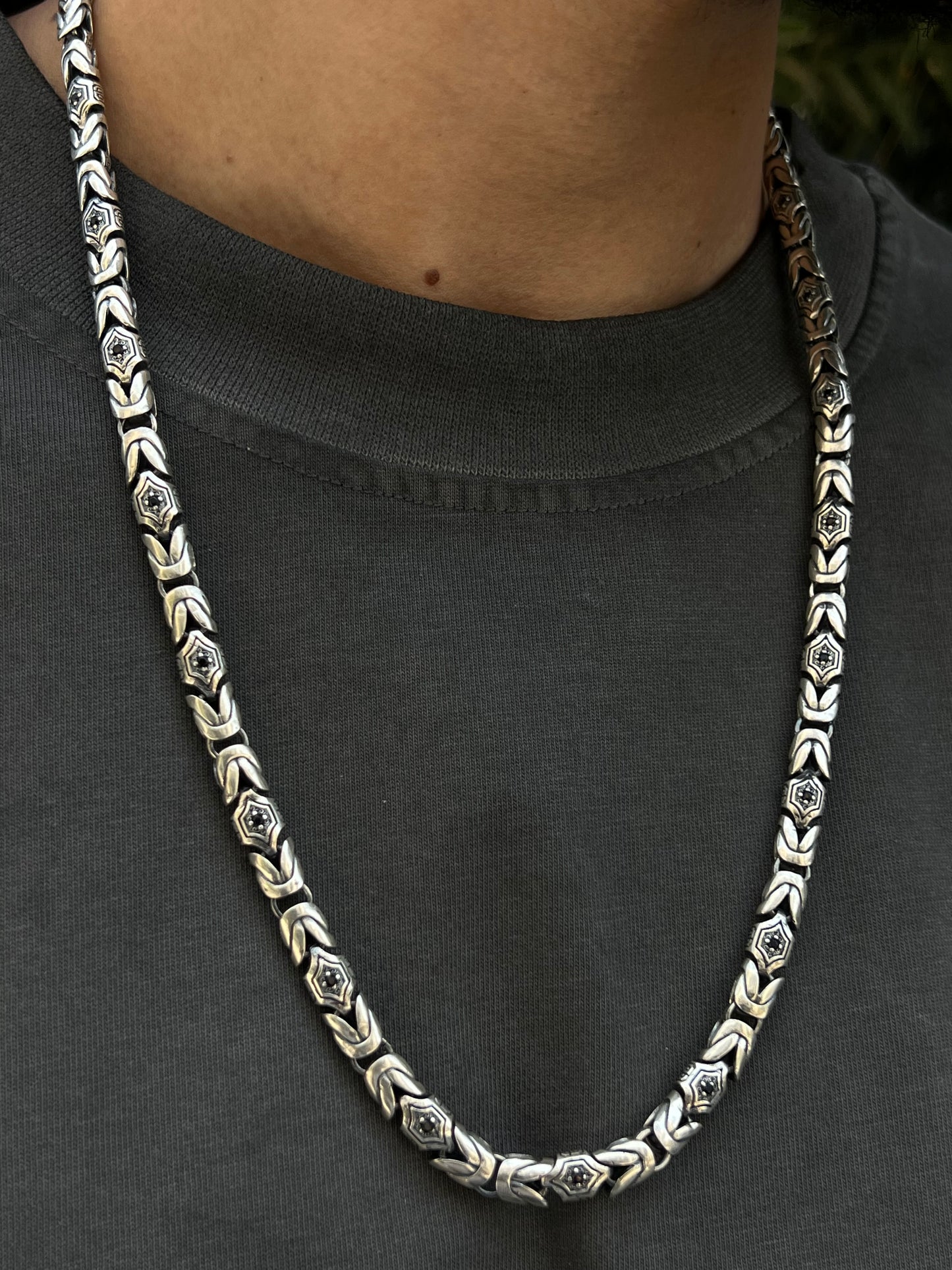 Blue Lotus Necklace for Men's Sterling Silver 925s