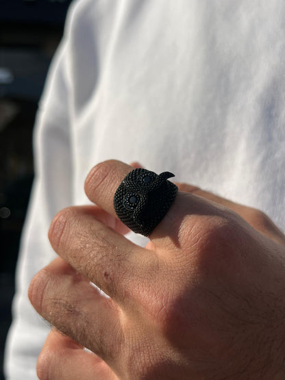 ⚠️Rare Piece-Black Owl Ring -Sterling Silver 925s