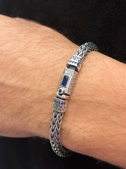 Royal Sapphire Edge bracelet for men silver 925s