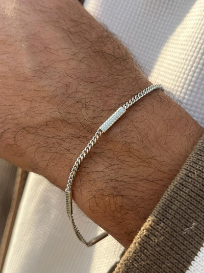 Diamond Bar Grommet-S925 Sterling Silver