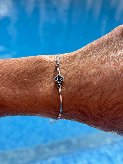 Clover Slider Bracelet Sterling Silver 925s