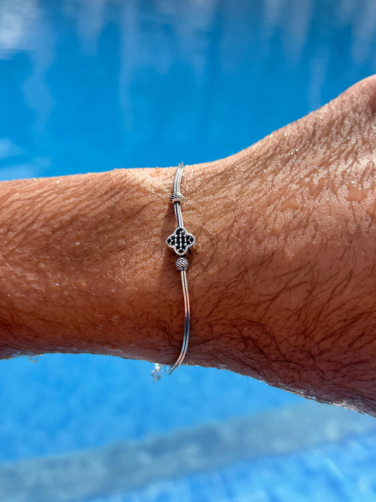 Clover Slider Bracelet Sterling Silver 925s