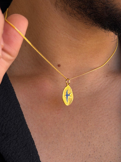 Blue Liberty Necklace Sterling Silver 925s-Fine Gold Plated