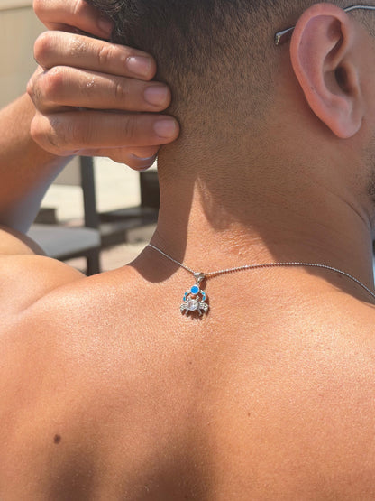 Crab Opal Necklace in Sterling Silver 925s