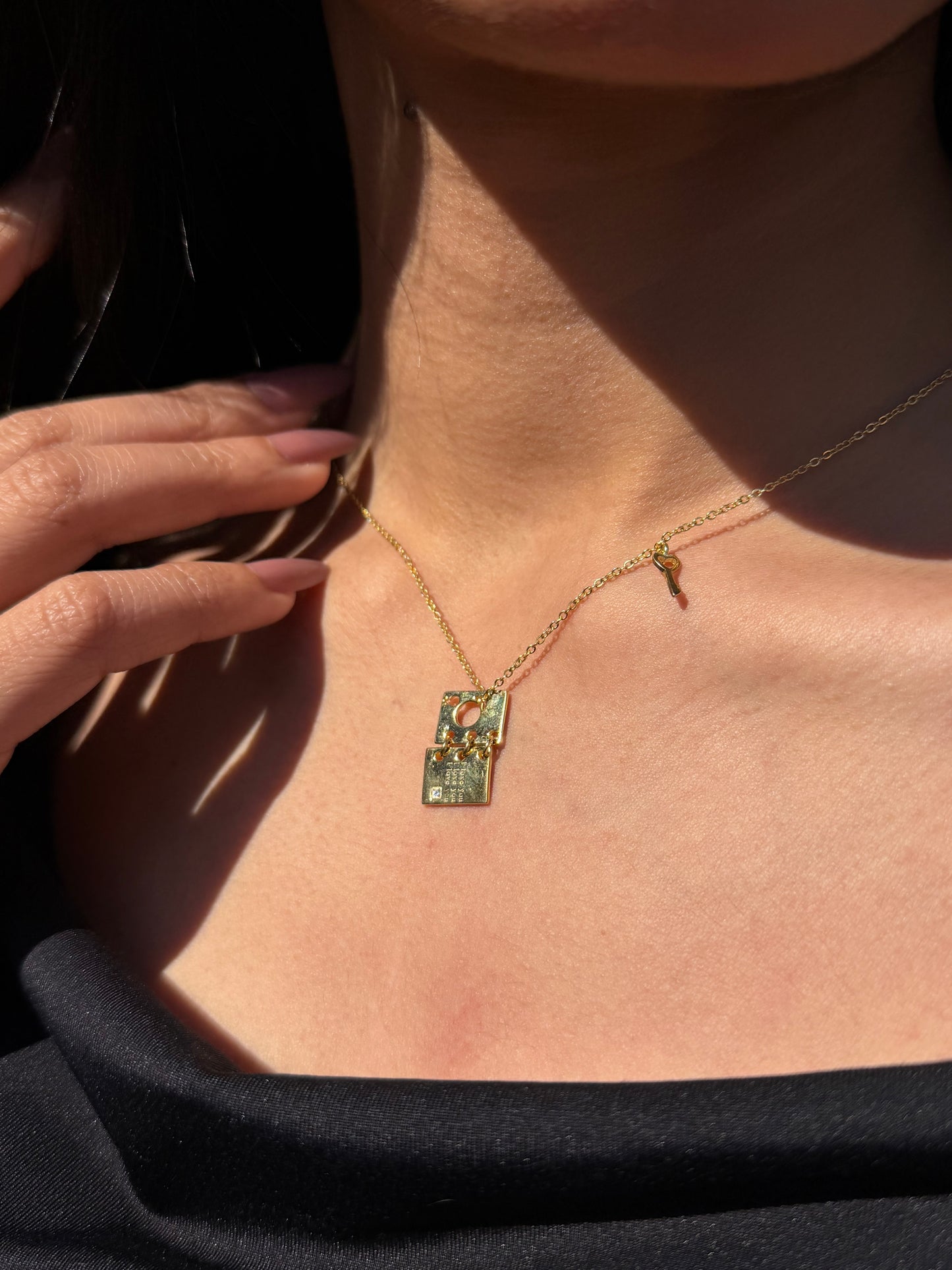 Fine Gold plated Love Letter Necklace-in Sterling Silver -925