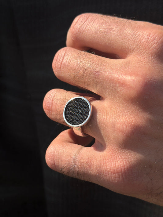 Black Zirconia Stones Ring -Sterling Silver 925s