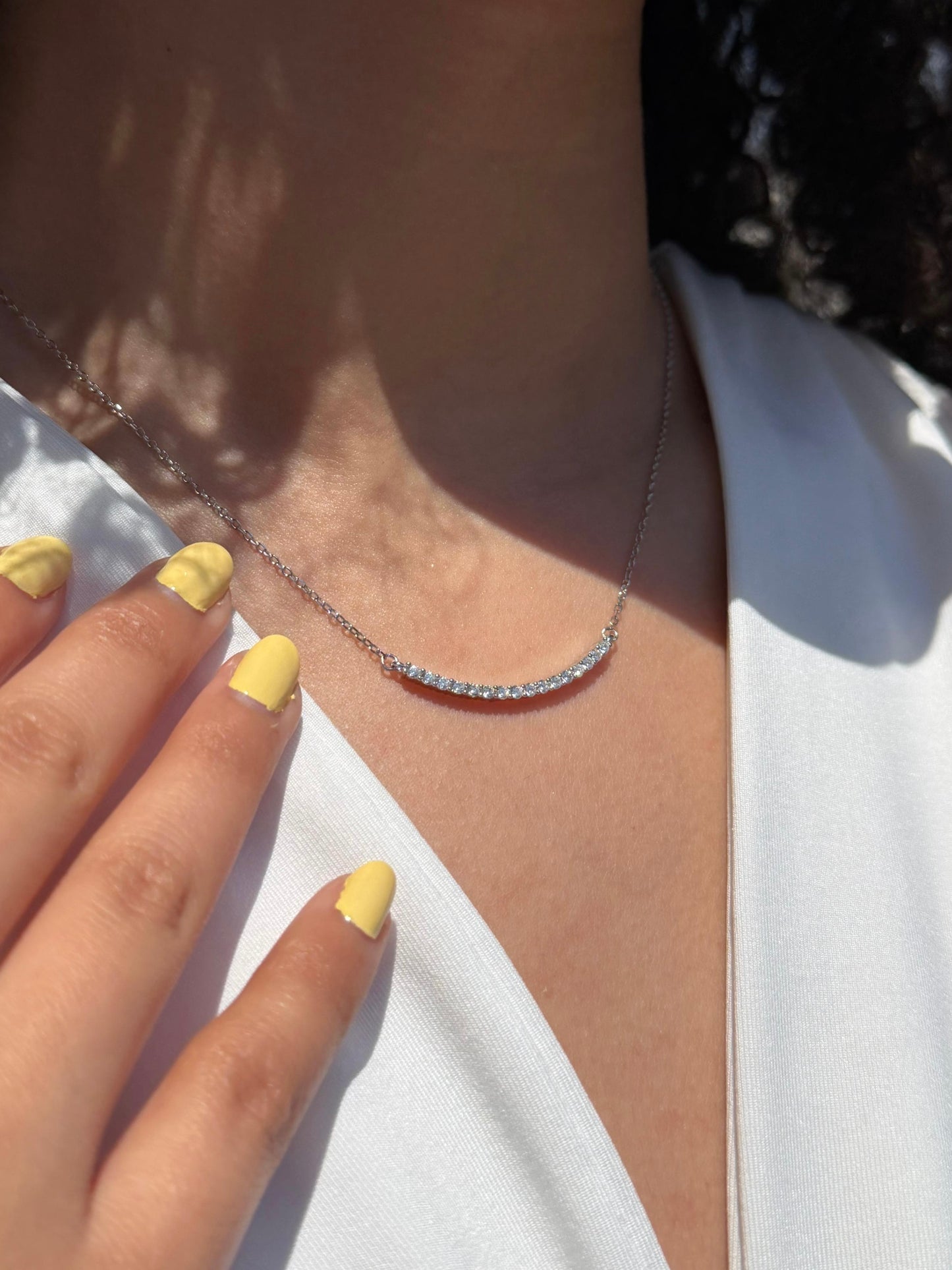 Petite Tennis Necklace in Sterling Silver 925s