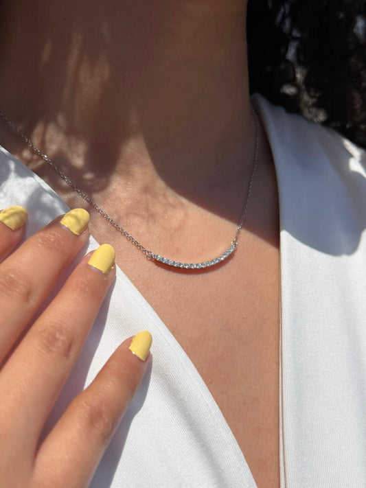 Petite Tennis Necklace in Sterling Silver 925s