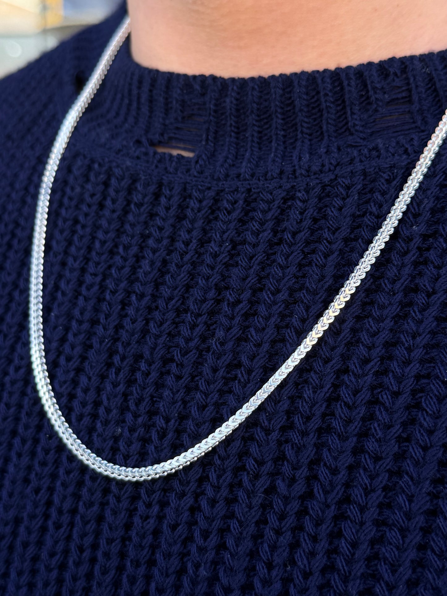 White Arrow -Gro Necklace for Men's Sterling Silver 925s(60cm-3.5mm)