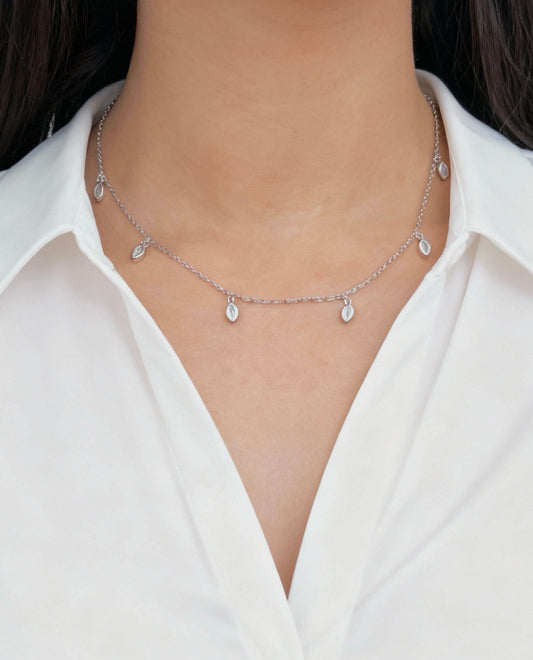 Multi Chevron Zirconia charms Necklace - S925