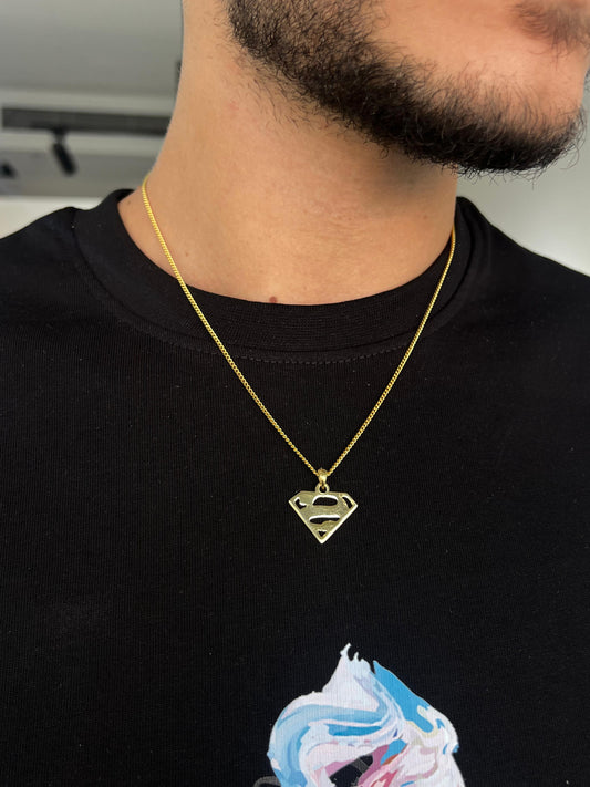 Gold Plated Spider Man Necklace for Men's Sterling Silver 925s
