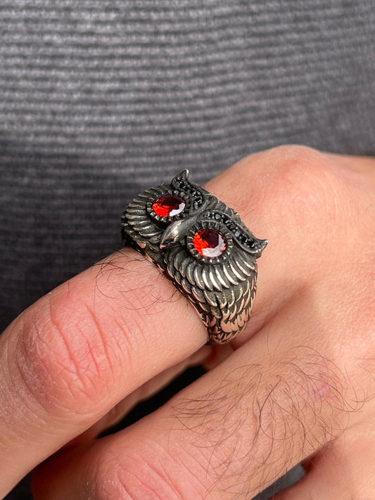 Owl Ring -for Men's Sterling Silver 925s