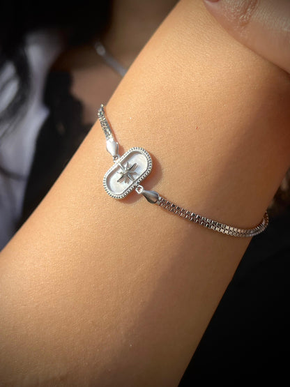 Diego star -pearl Bracelet -in Sterling Silver -925
