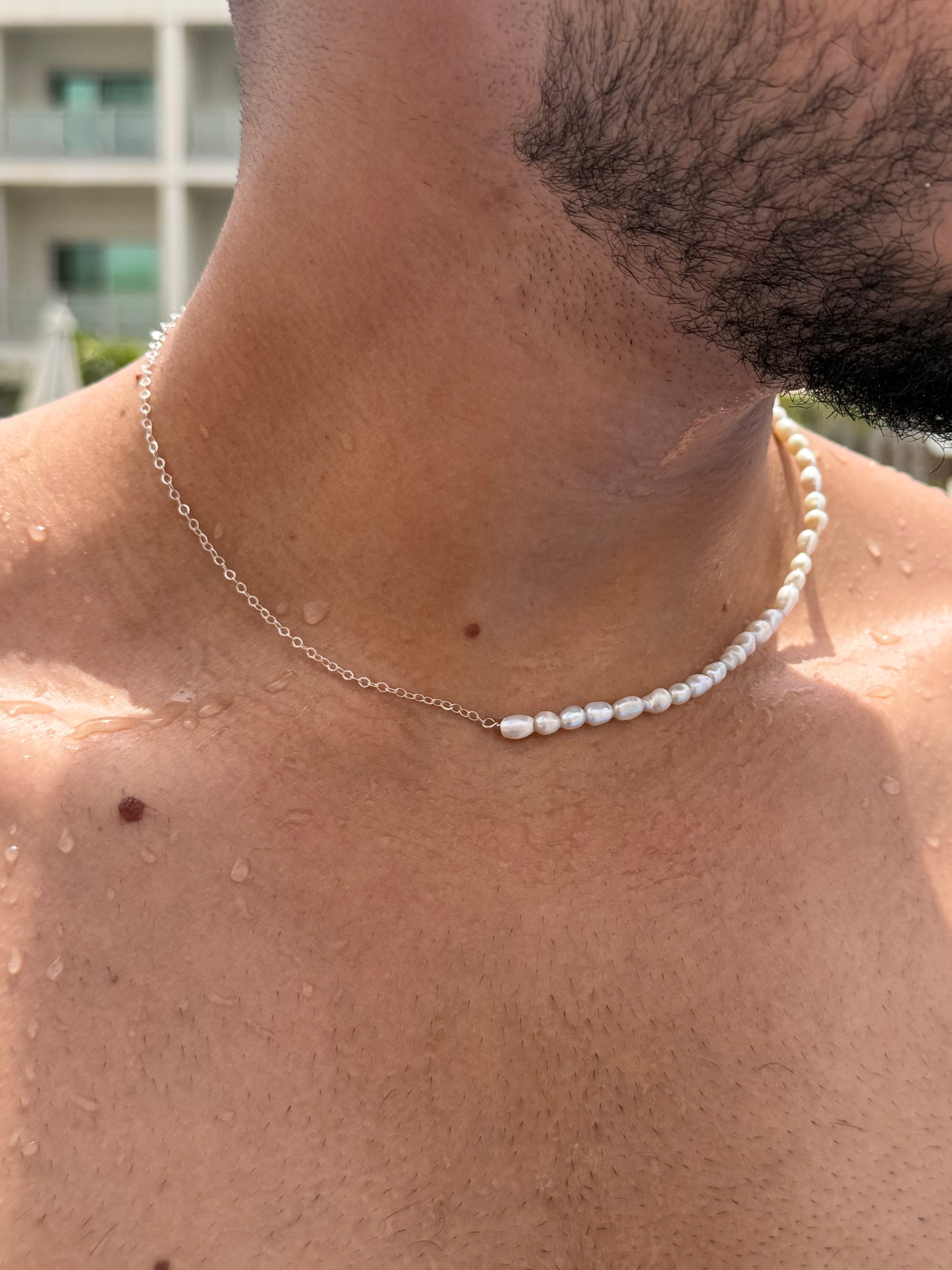 Dualité Pearl Necklace in Sterling Silver 925s