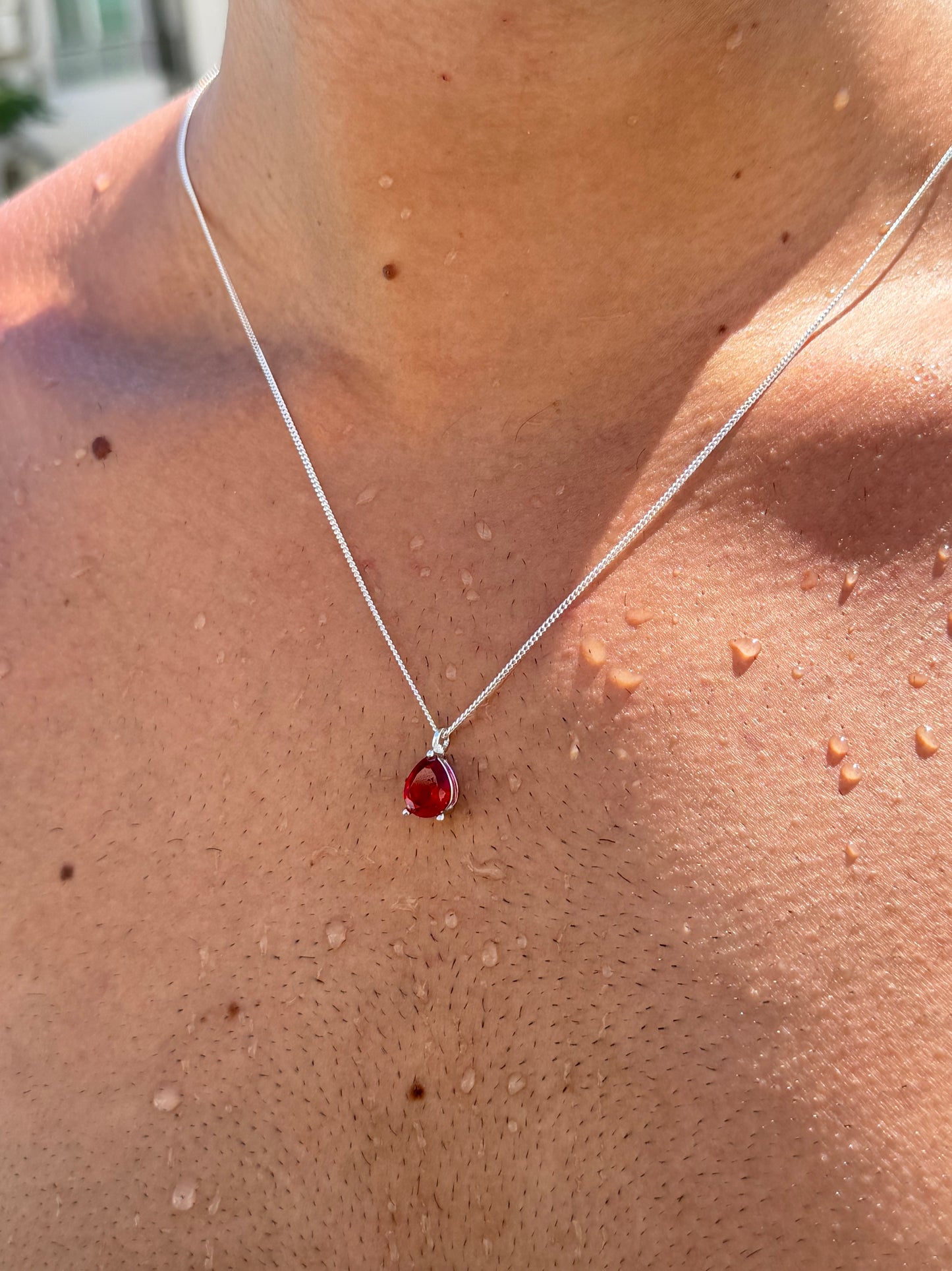 Pear Cut Necklace in Sterling Silver 925s