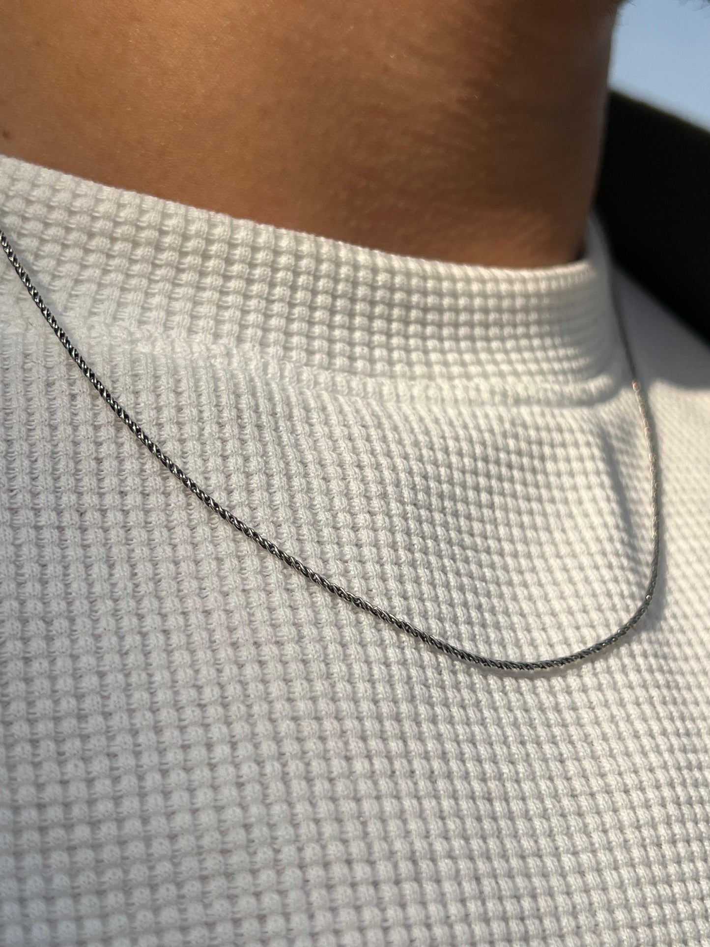 Slim Wire Necklace for Men's Sterling Silver 925s