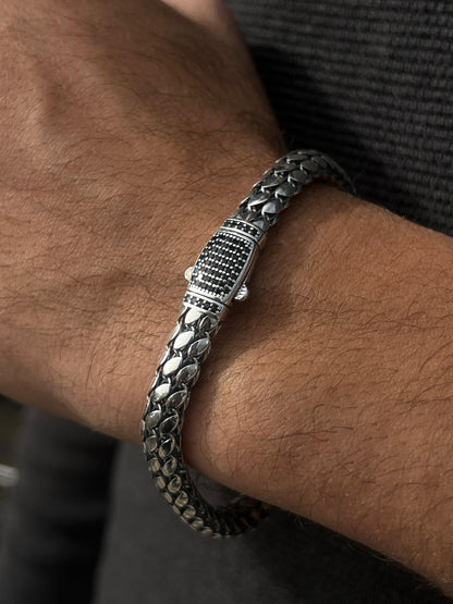 Skin Bracelet for Men's Sterling Silver 925s-20cm-7.5mm