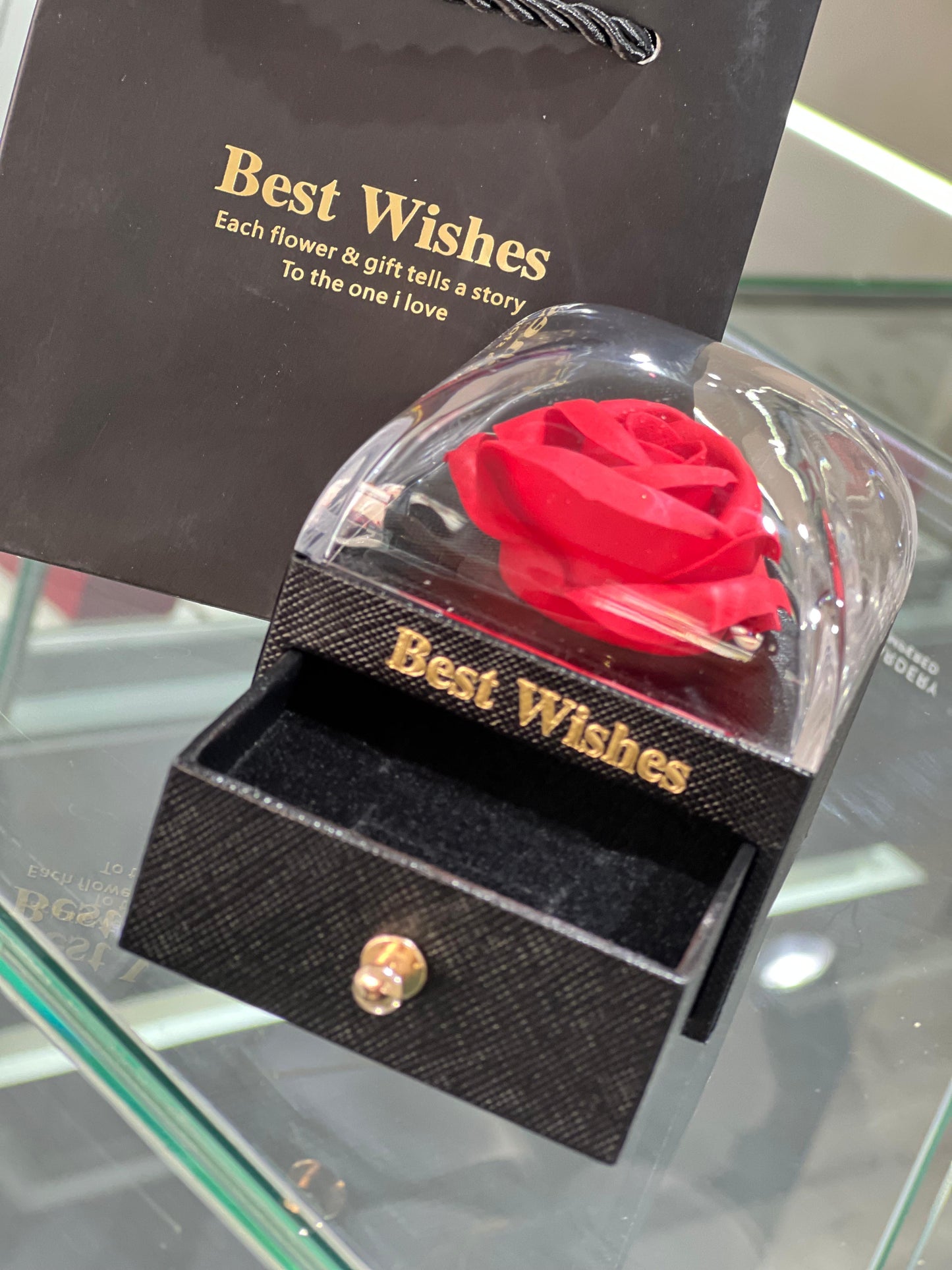 Small Black one Flower Valentine’s Box Drawer ❤️‍🔥