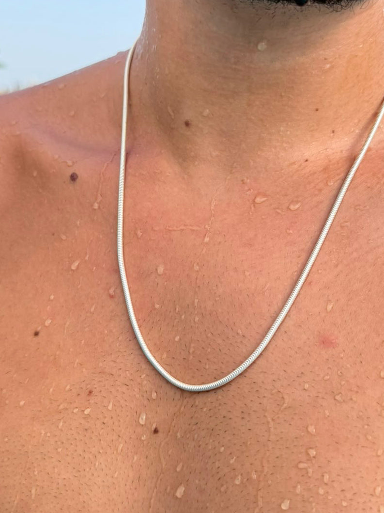 Rattail Necklace for Men's Sterling Silver 925s -(2.5mm)