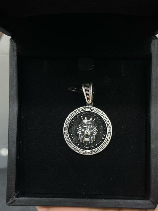 Royal Lion Greek Pendant Men’s 925 Sterling Silver