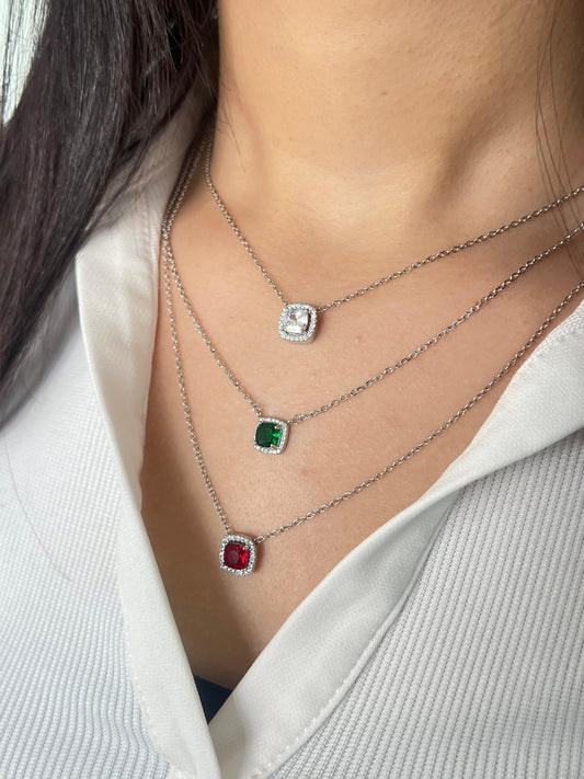 Pop Colors Cubic Zirconia Necklace in Sterling Silver 925s