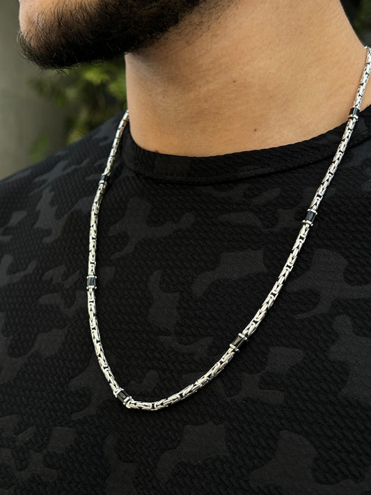 Black accent king Necklace For Men Sterling Silver - 925