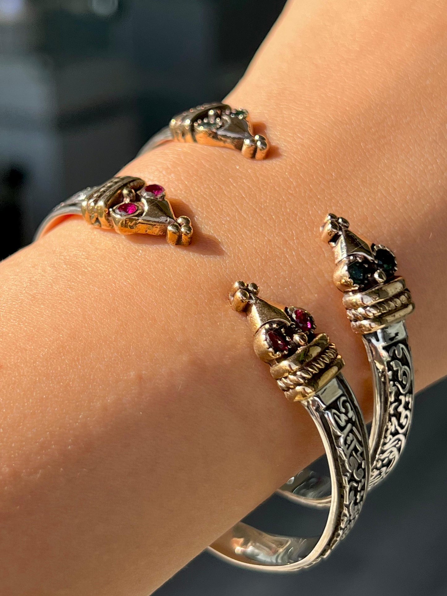 Handcrafted Arabic Cuff Bangle — Sterling Silver