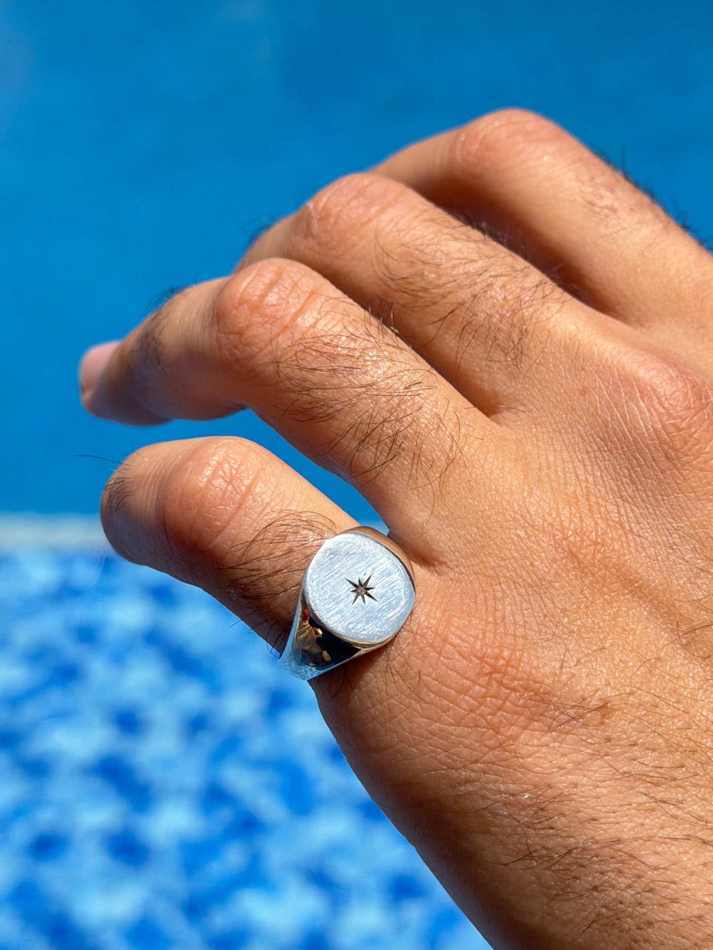 Star Drop Ring in Sterling Silver 925s