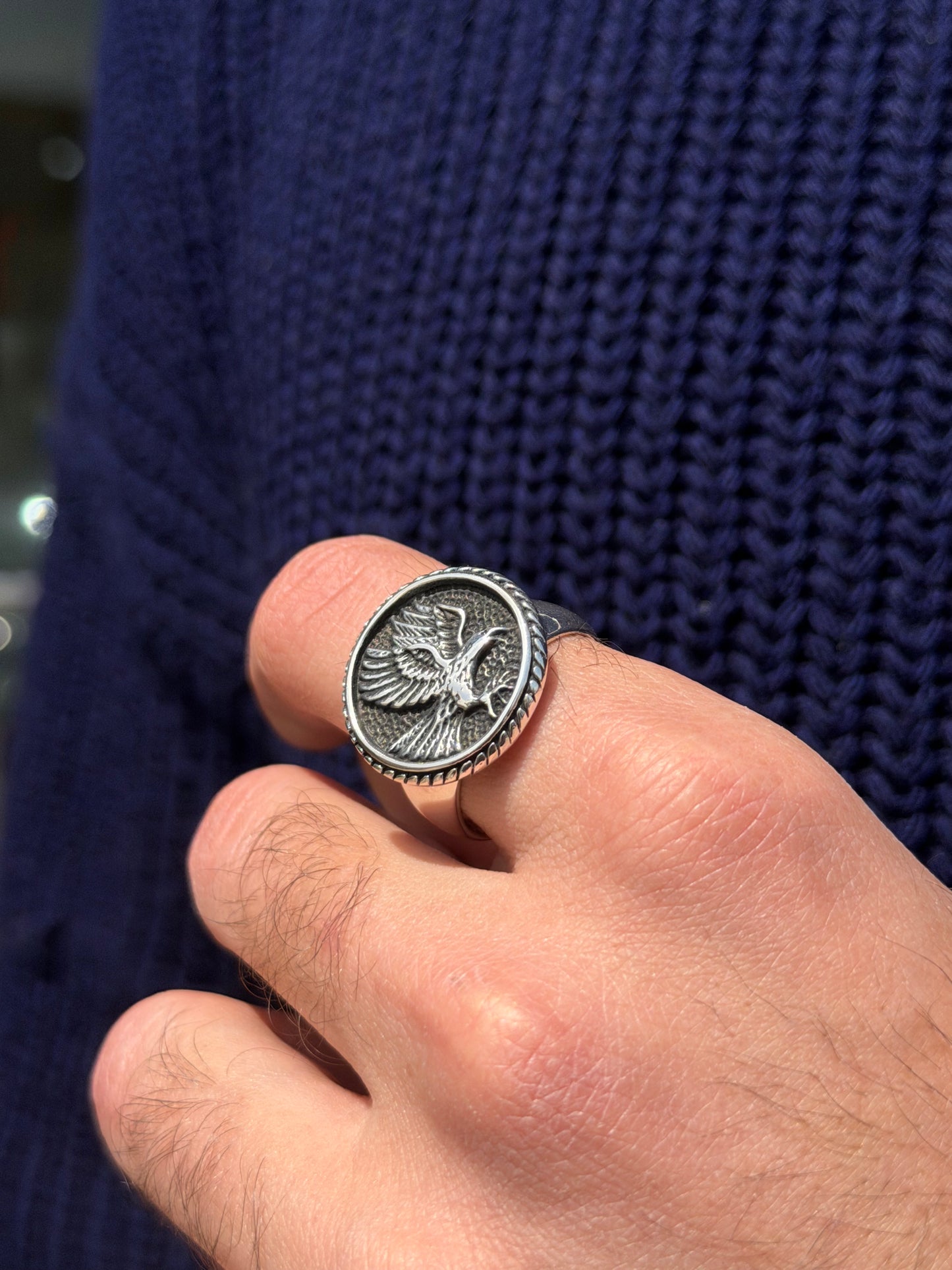 Eagle Signet Ring -for Men's Sterling Silver 925s