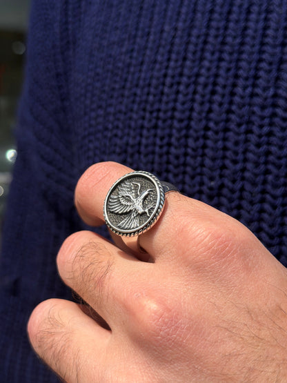 Eagle Signet Ring -for Men's Sterling Silver 925s