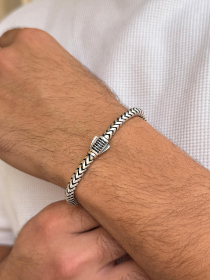 V-Arrow Bracelet for Men's Sterling Silver 925s 21cm-5mm