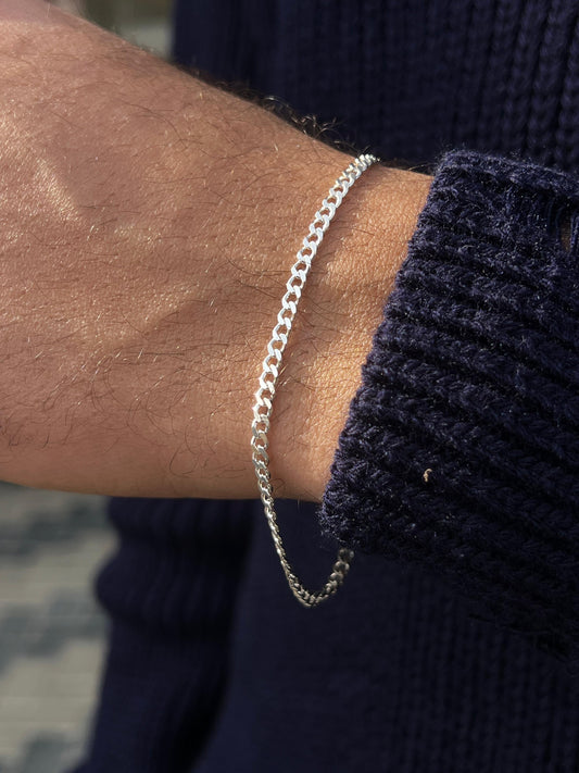 Grommet Vermeil-S925 Sterling Silver Bracelet for men-20cm