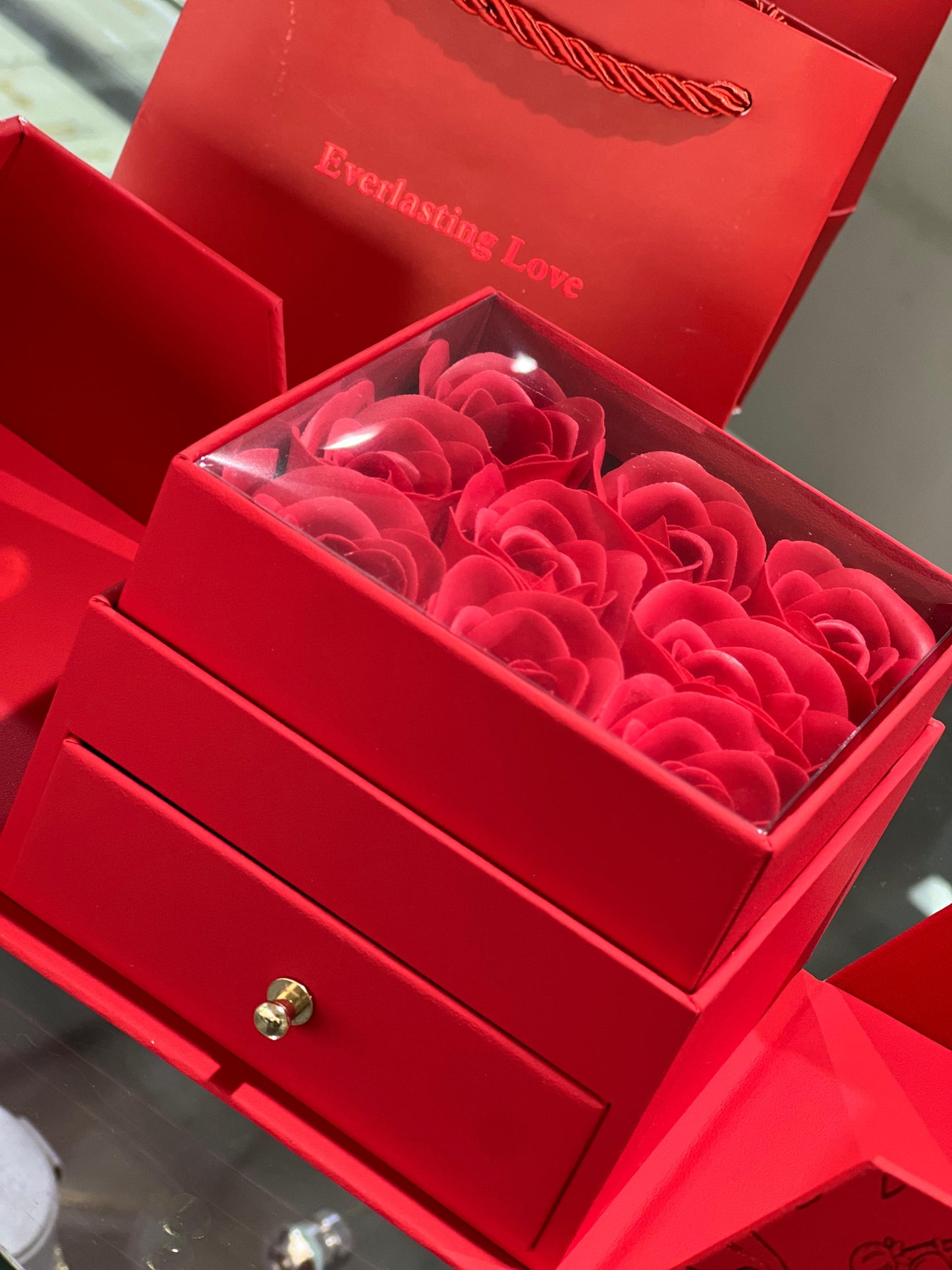 Red Drawer Flower Valentine’s Box
