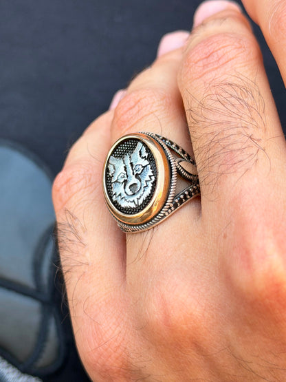 Wolf Ring for Men's Sterling Silver 925s