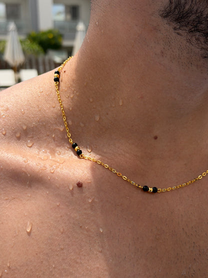 BLACK ZONE Chain in Sterling Silver 925s-Fine Gold Plated